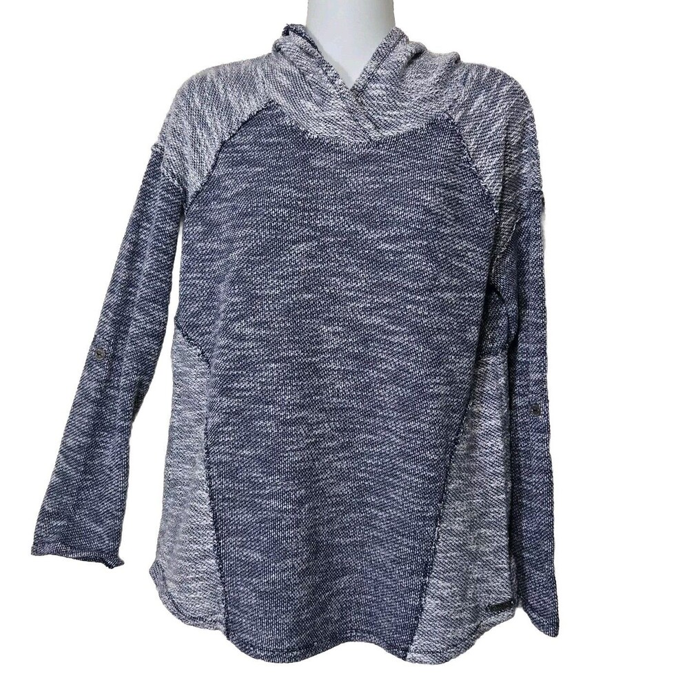 Calvin Klein Performance Hoodie Womans Large Blue Woven Athletic Pullover